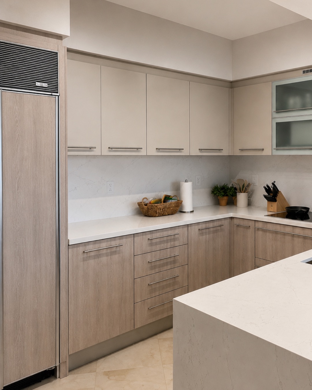 Light oak kitchen renewed with Renuva architectural film
